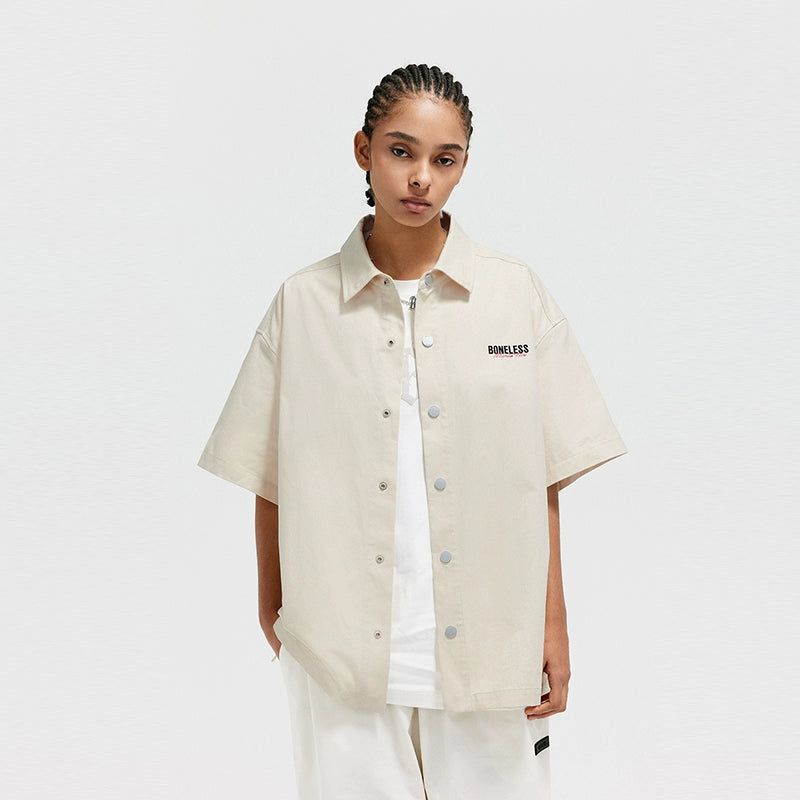 Buttoned Boxy Cut Shirt Korean Street Fashion Shirt By Boneless Shop Online at OH Vault