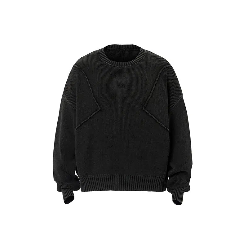 CATSSTAC Embossed Lines Ribbed Sweater Korean Street Fashion Sweater By CATSSTAC Shop Online at OH Vault
