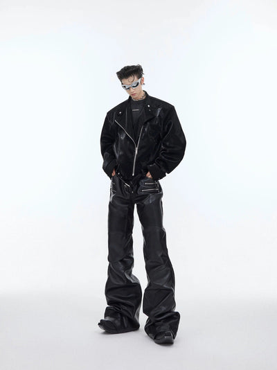 Side Zip Textured PU Jacket Korean Street Fashion Jacket By Argue Culture Shop Online at OH Vault