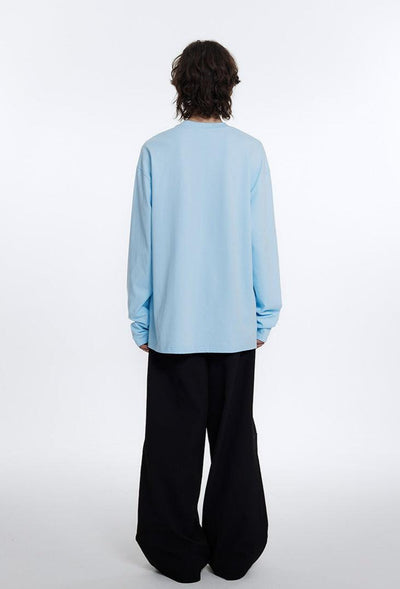 Basic Foam Logo Long Sleeve T-Shirt Korean Street Fashion T-Shirt By Cro World Shop Online at OH Vault