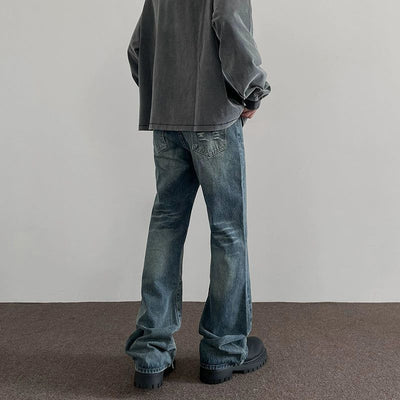 Faded Cat Mustache Straight Jeans Korean Street Fashion Jeans By A PUEE Shop Online at OH Vault