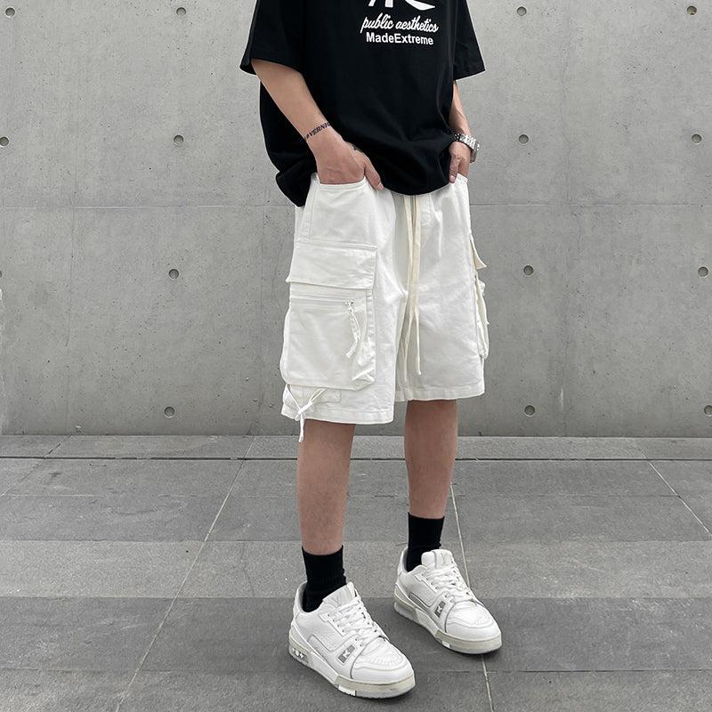 Casual Drawstring Cargo Shorts Korean Street Fashion Shorts By A PUEE Shop Online at OH Vault