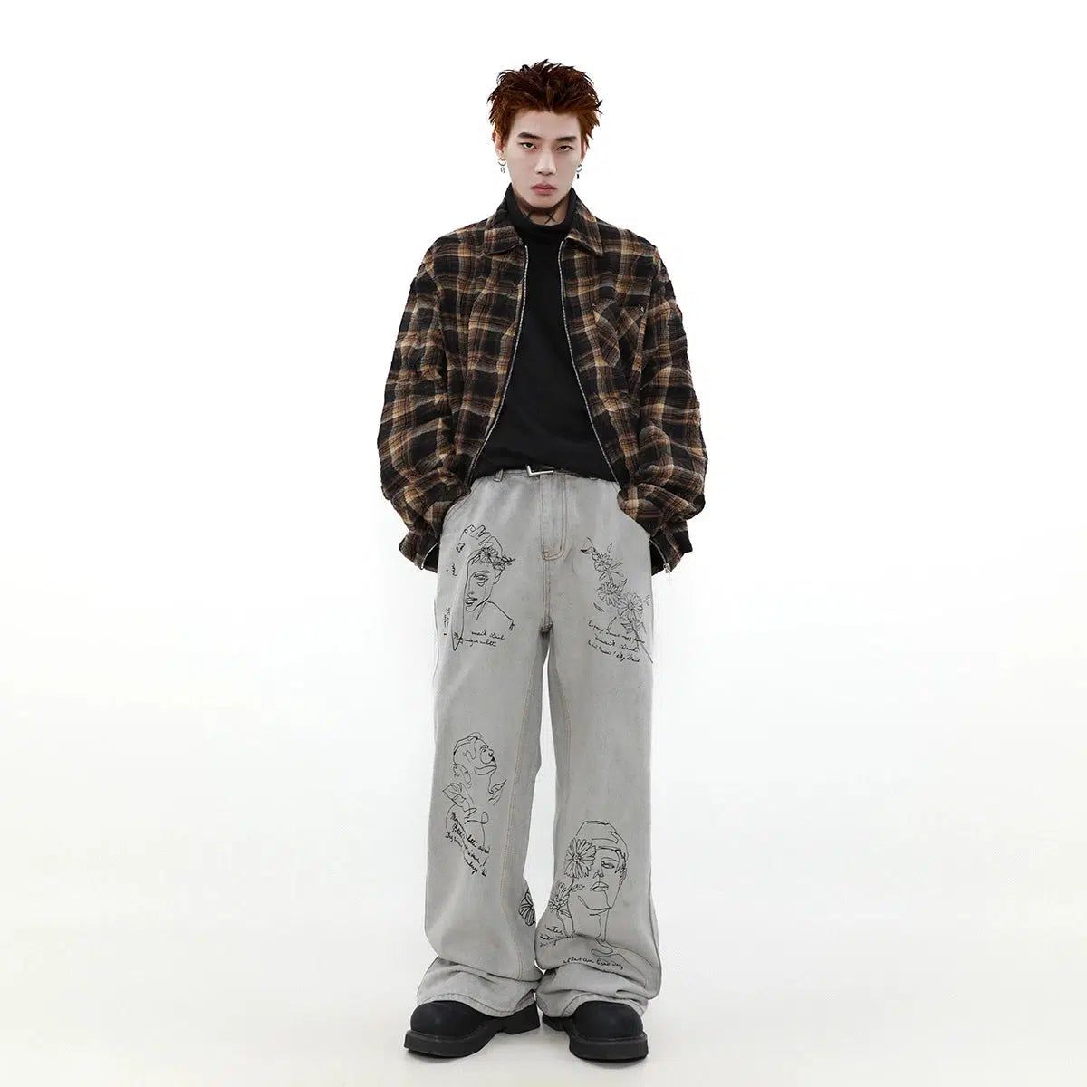 Front Pocket Plaid Shirt Korean Street Fashion Shirt By Mr Nearly Shop Online at OH Vault