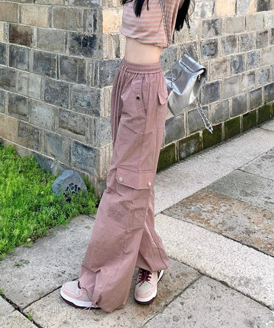 Drawstring Folds Parachute Cargo Pants Korean Street Fashion Pants By Made Extreme Shop Online at OH Vault