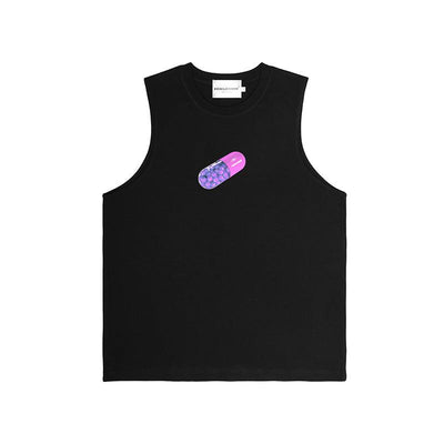 Solid Capsule Graphic Tank Top Korean Street Fashion Tank Top By Poikilotherm Shop Online at OH Vault