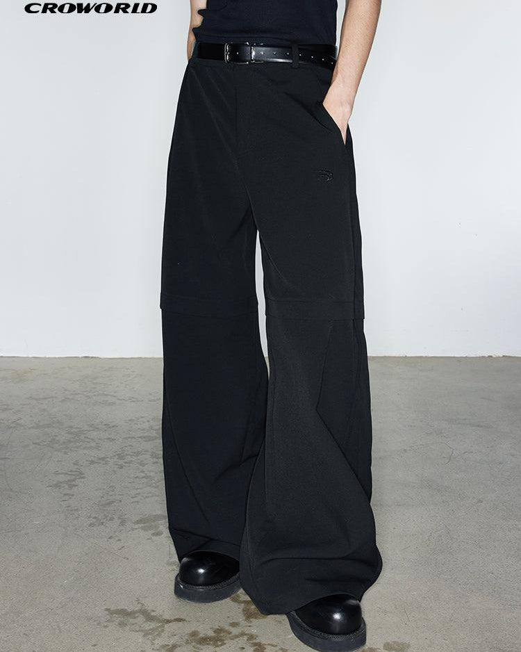 Cro World Solid Split Loose Straight Cut Pants Korean Street Fashion Pants By Cro World Shop Online at OH Vault