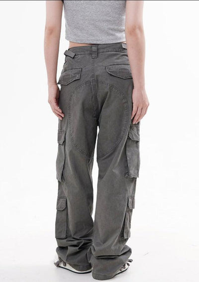 Multi Pocket Knot Hem Cargo Pants Korean Street Fashion Pants By Made Extreme Shop Online at OH Vault