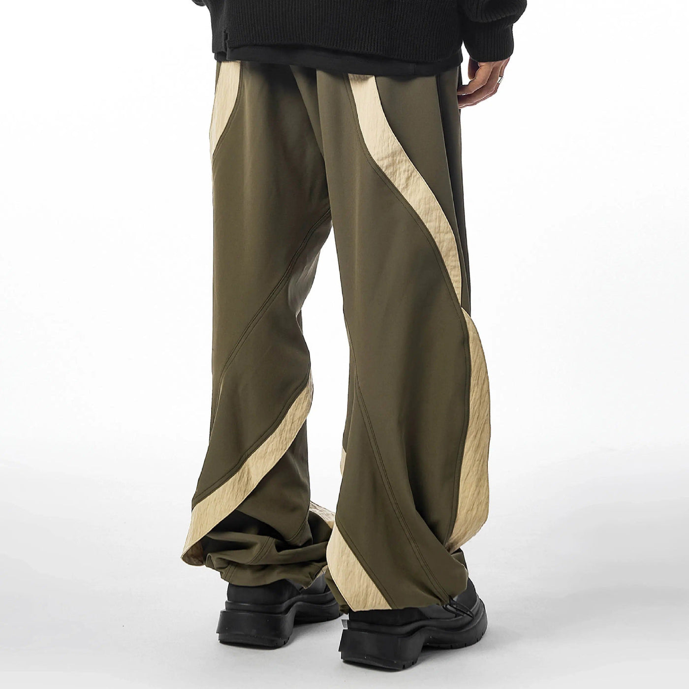 Swirling Contrast Line Track Pants Korean Street Fashion Pants By Symbiotic Effect Shop Online at OH Vault