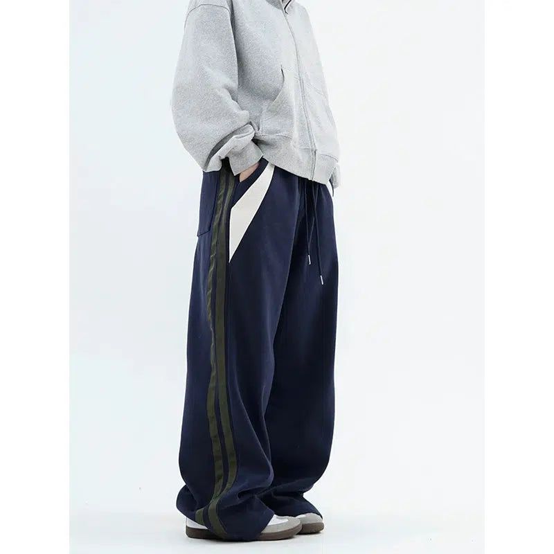 Drawstring Spliced Contrast Sweatpants Korean Street Fashion Pants By Made Extreme Shop Online at OH Vault