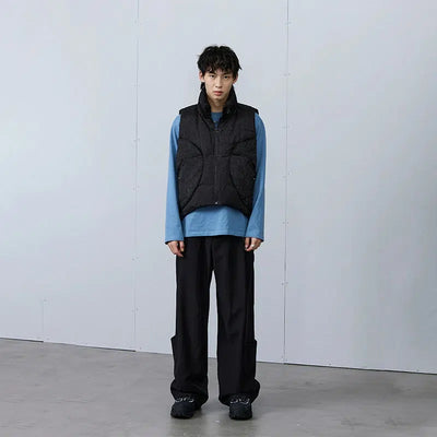 Textured Lines Zip-Up Vest Korean Street Fashion Vest By Roaring Wild Shop Online at OH Vault