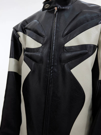 Splices Moto PU Leather Jacket Korean Street Fashion Jacket By Argue Culture Shop Online at OH Vault