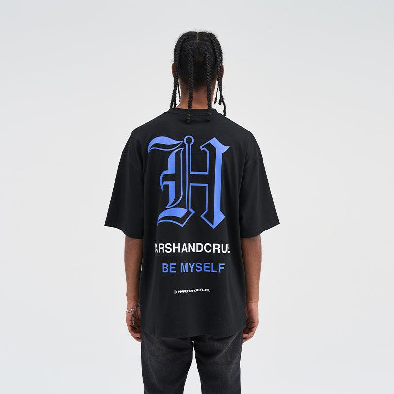 Gothic Line Font T-Shirt Korean Street Fashion T-Shirt By Harsh and Cruel Shop Online at OH Vault