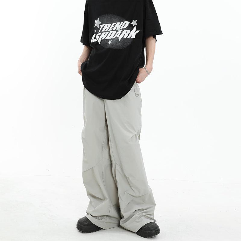 MaxDstr Pleated Detail Straight Parachute Pants Korean Street Fashion Pants By MaxDstr Shop Online at OH Vault