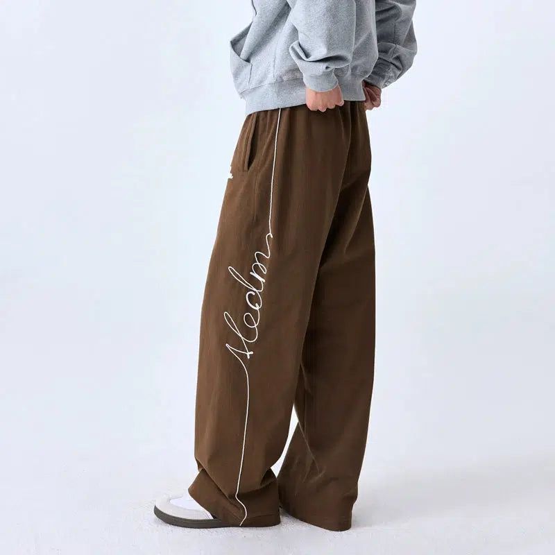 Cursive Side Logo Sweatpants Korean Street Fashion Pants By Mr Enjoy Da Money Shop Online at OH Vault