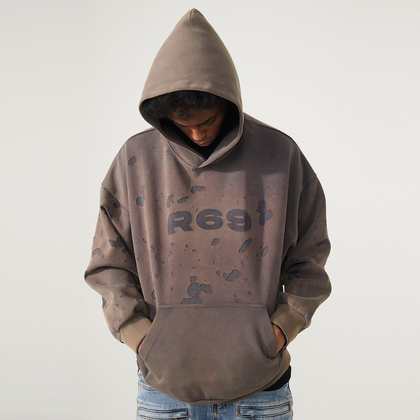 Washed Distressed Hoodie Korean Street Fashion Hoodie By R69 Shop Online at OH Vault