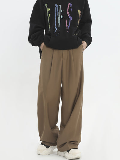 Fold Pleated Loose Trousers Korean Street Fashion Pants By INS Korea Shop Online at OH Vault