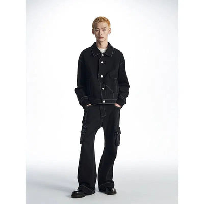 Side Pocket Outline Jeans Korean Street Fashion Jeans By 11St Crops Shop Online at OH Vault