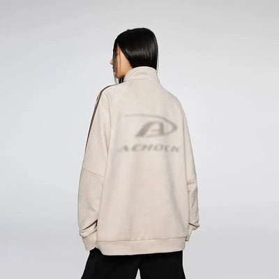 Athleisure Zipped Leather Jacket Korean Street Fashion Jacket By A Chock Shop Online at OH Vault
