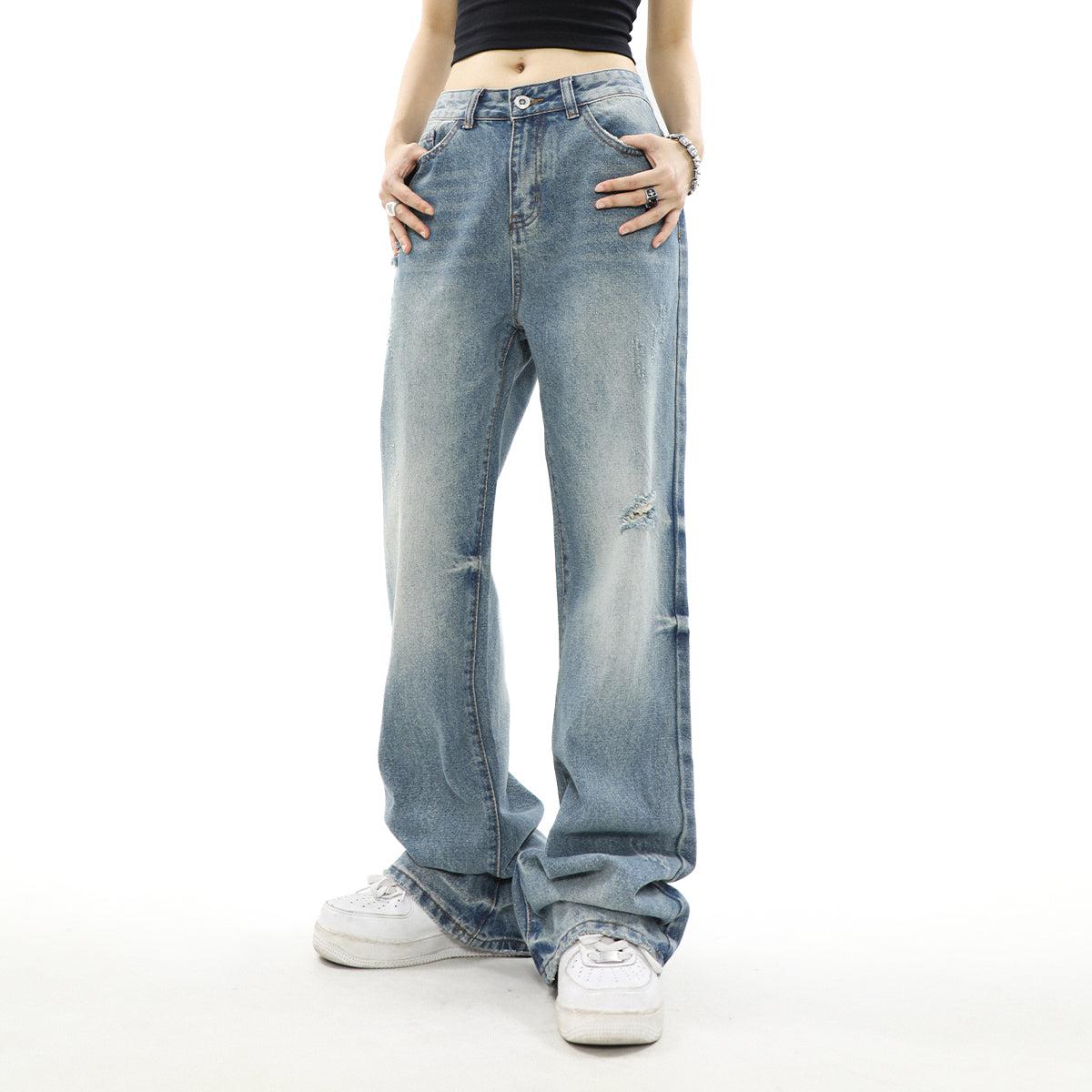 Washed Distressed Style Loose Jeans Korean Street Fashion Jeans By Mr Nearly Shop Online at OH Vault