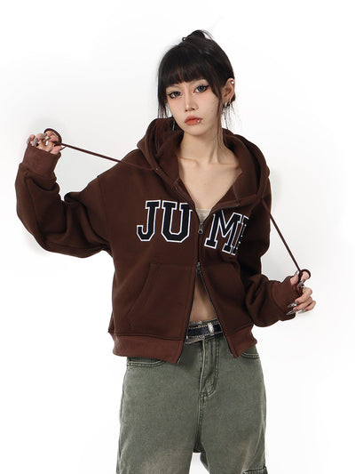 Big Logo Zip Hoodie Korean Street Fashion Hoodie By Jump Next Shop Online at OH Vault