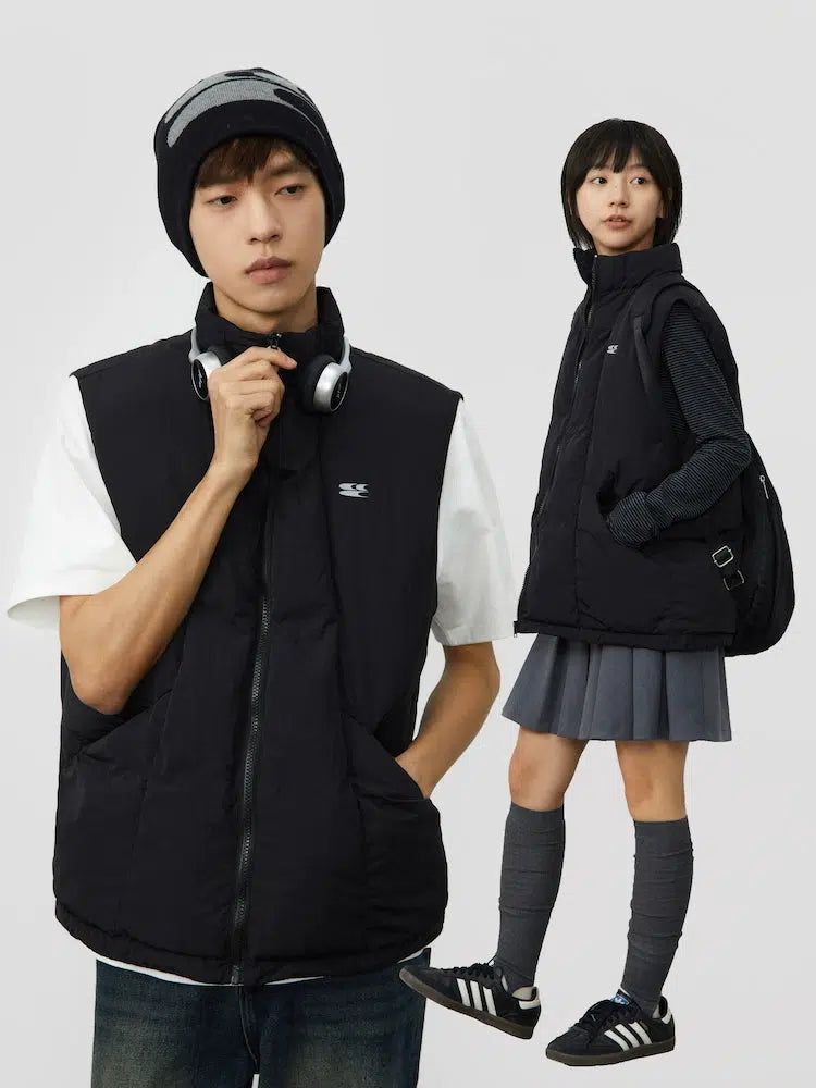 Workwear Zipped Puffer Vest Korean Street Fashion Vest By Crying Center Shop Online at OH Vault