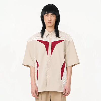 Contrast Blades Buttoned Shirt Korean Street Fashion Shirt By 7440 37 1 Shop Online at OH Vault