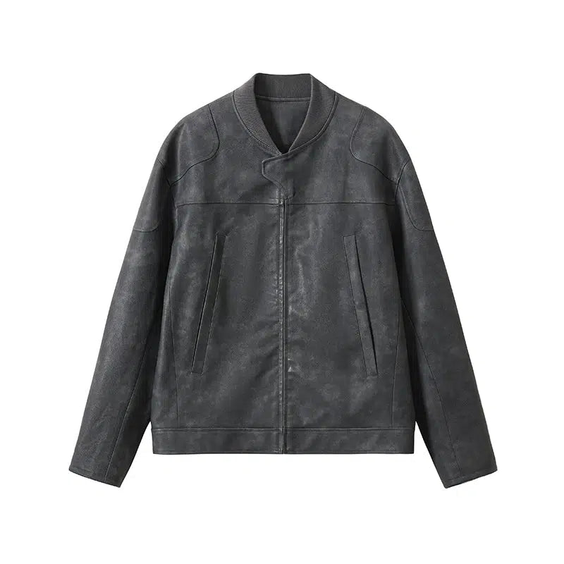 Vintage Classic Faux Leather Jacket Korean Street Fashion Jacket By Kreate Shop Online at OH Vault