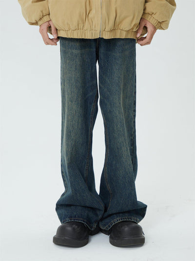 Basic Wash Wide Leg Jeans Korean Street Fashion Jeans By Ash Dark Shop Online at OH Vault