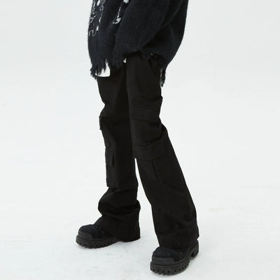 Solid Slim Fit Cargo Pants Korean Street Fashion Pants By Ash Dark Shop Online at OH Vault