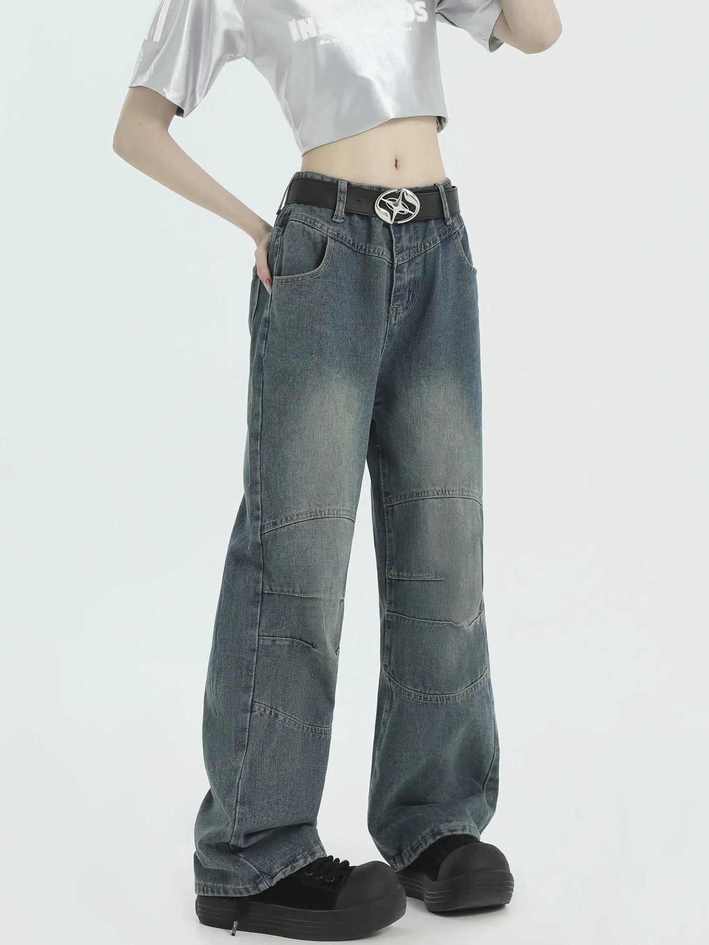 Seam Lines Comfty Jeans Korean Street Fashion Jeans By INS Korea Shop Online at OH Vault