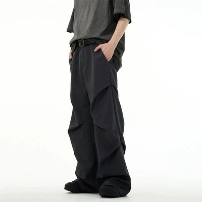 Pleated Loose Fit Pants Korean Street Fashion Pants By 77Flight Shop Online at OH Vault