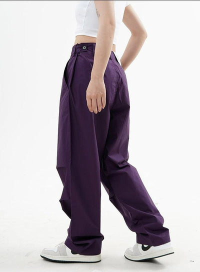 Made Extreme Solid Slant Pocket Wide Leg Pants Korean Street Fashion Pants By Made Extreme Shop Online at OH Vault