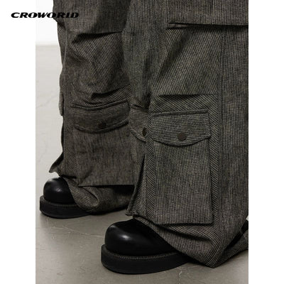 Multi-Pocket Lined Cargo Pants Korean Street Fashion Pants By Cro World Shop Online at OH Vault