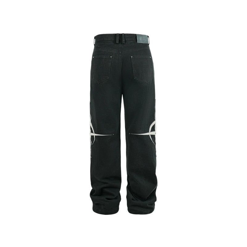 Circle and Slashes Jeans Korean Street Fashion Jeans By ANTIDOTE Shop Online at OH Vault