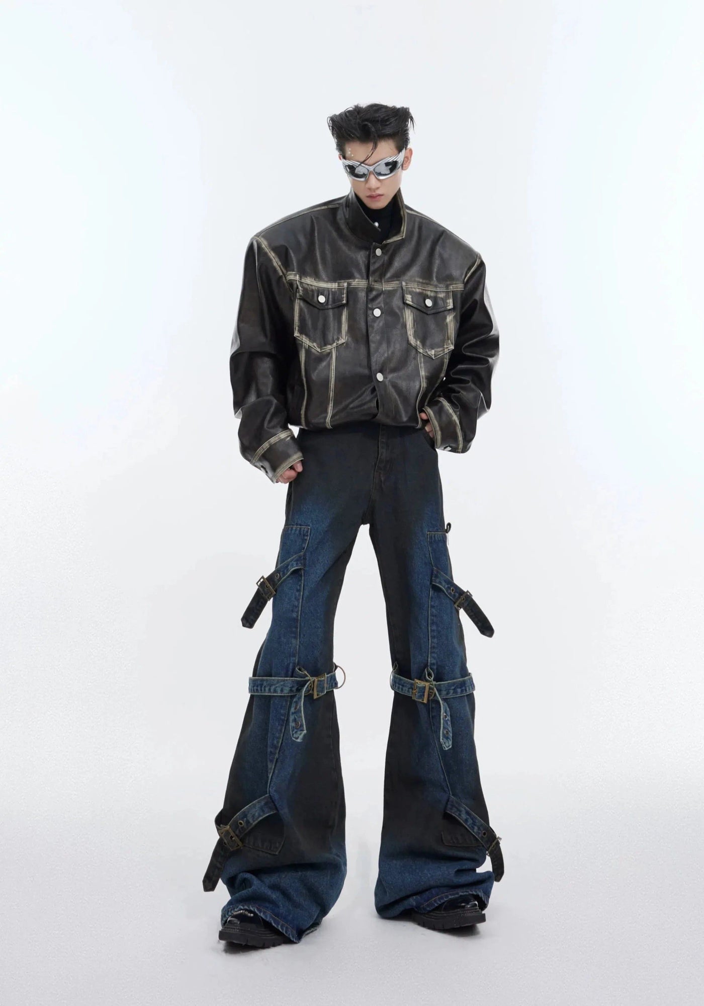 Multi-Strap Belt Jeans Korean Street Fashion Jeans By Argue Culture Shop Online at OH Vault