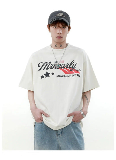 90 Lettered Logo T-Shirt Korean Street Fashion T-Shirt By Mr Nearly Shop Online at OH Vault
