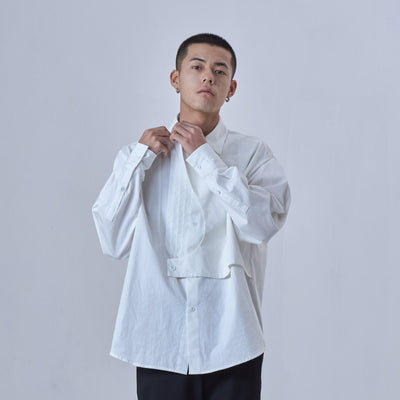 Solid Pleats Long Sleeve Shirt Korean Street Fashion Shirt By PCLP Shop Online at OH Vault