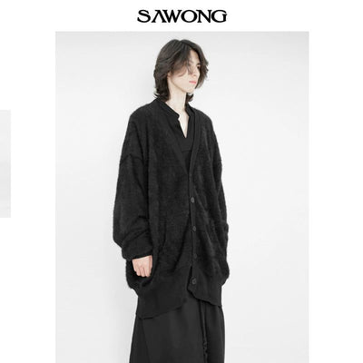 Oversized Buttoned Knit Cardigan Korean Street Fashion Cardigan By SAWong Shop Online at OH Vault