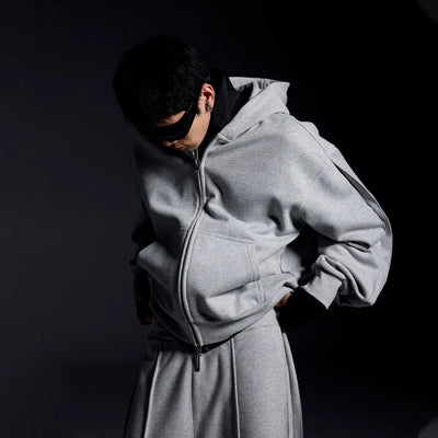 Structured Sleeve Cut Hoodie Korean Street Fashion Hoodie By Terra Incognita Shop Online at OH Vault