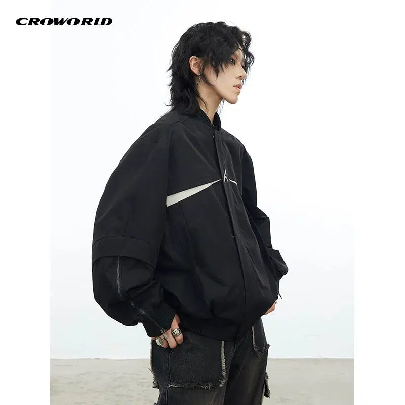 Contrast Multi-Pocket Windbreaker Jacket Korean Street Fashion Jacket By Cro World Shop Online at OH Vault