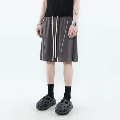 Drawstring Zipped Detail Shorts Korean Street Fashion Shorts By Mr Nearly Shop Online at OH Vault
