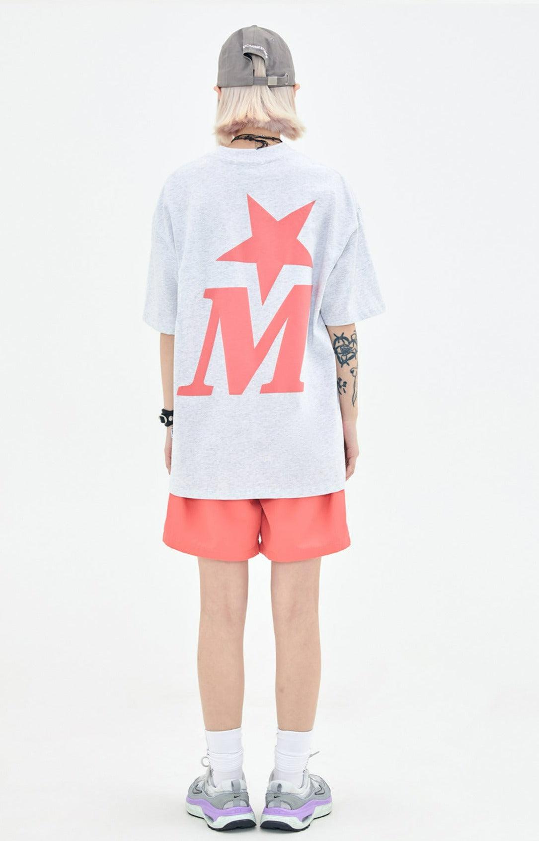 Initial Logo & Star Graphic T-Shirt Korean Street Fashion T-Shirt By Made Extreme Shop Online at OH Vault
