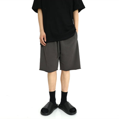 Solid Color Drawstring Frayed Shorts Korean Street Fashion Shorts By MEBXX Shop Online at OH Vault