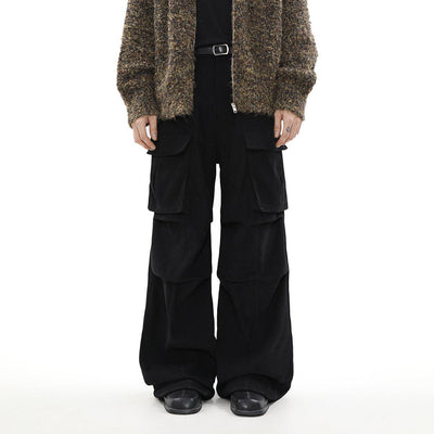 Mr Nearly Knee Pleated Wide Cut Cargo Pants Korean Street Fashion Pants By Mr Nearly Shop Online at OH Vault