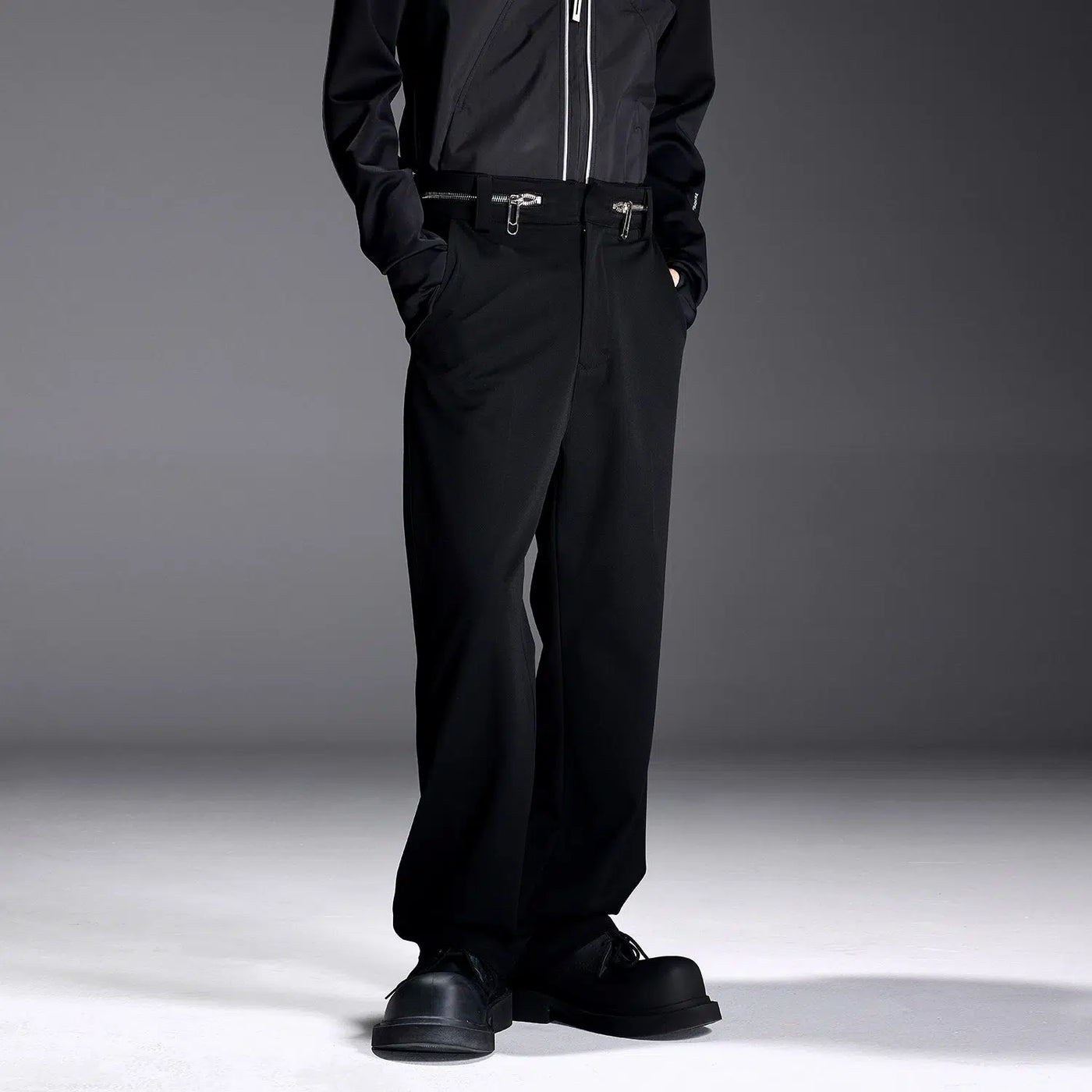 Irregular Waist Zipper Detail Pants Korean Street Fashion Pants By Terra Incognita Shop Online at OH Vault