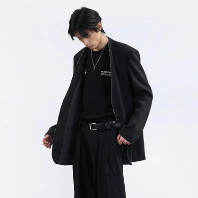 Minimal Raw Edge Blazer Korean Street Fashion Blazer By Terra Incognita Shop Online at OH Vault