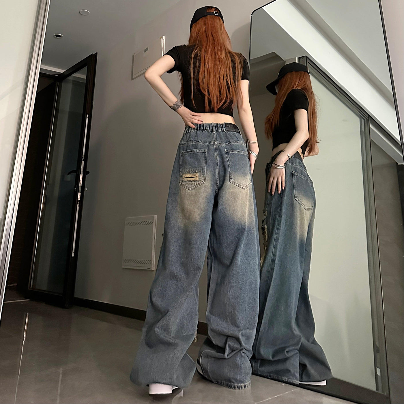 Cut Out Ripped Frayed Jeans Korean Street Fashion Jeans By Made Extreme Shop Online at OH Vault