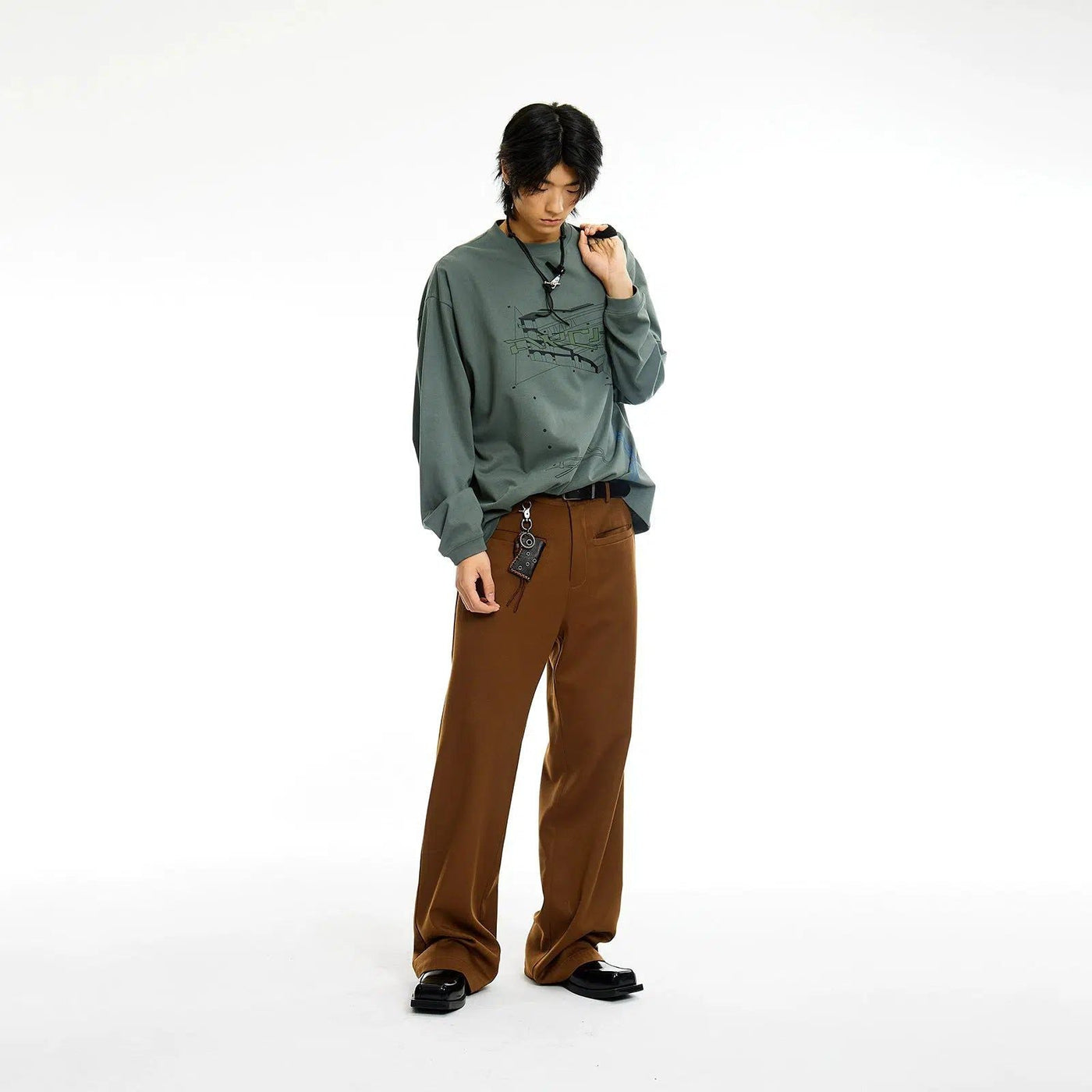 Front Pocket Drapey Pants Korean Street Fashion Pants By Roaring Wild Shop Online at OH Vault
