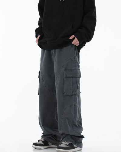 MEBXX Washed Straight Loose Cargo Pants Korean Street Fashion Pants By Made Extreme Shop Online at OH Vault
