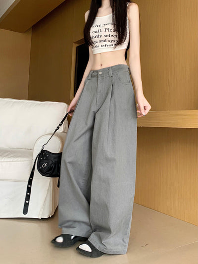 Made Extreme Solid Pleated Wide Leg Pants Korean Street Fashion Pants By Made Extreme Shop Online at OH Vault